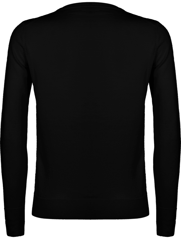 Pull over merinos col v femme dos Black