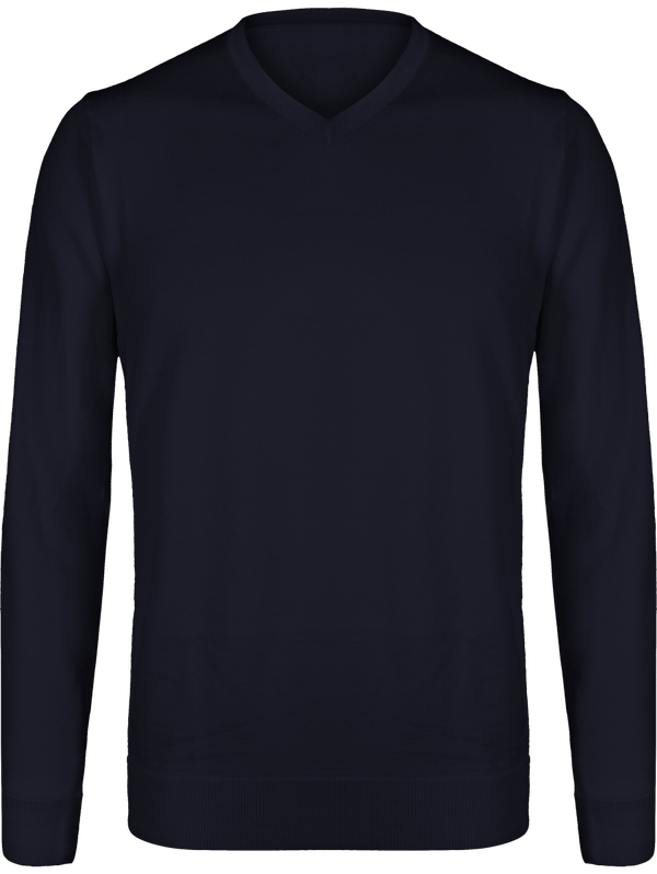 Pullover merinos col v homme face Deep Navy