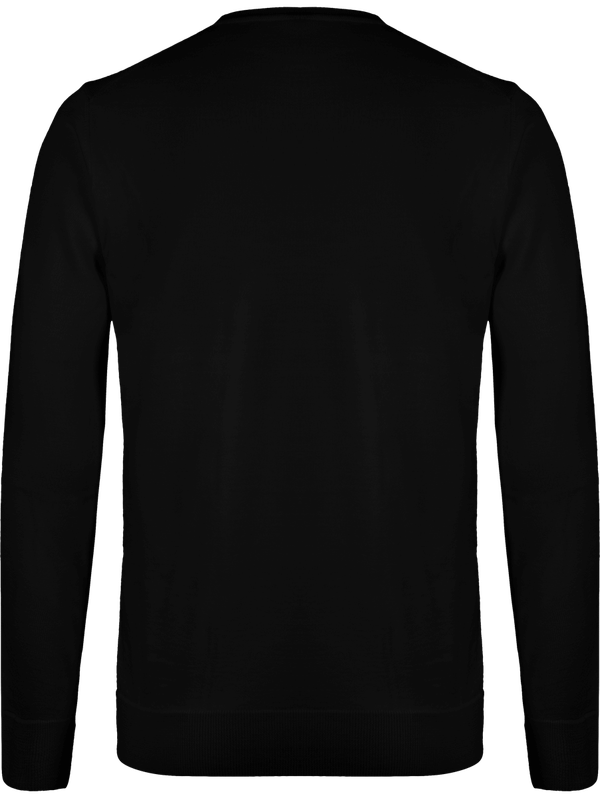 Pullover merinos col v homme dos Black