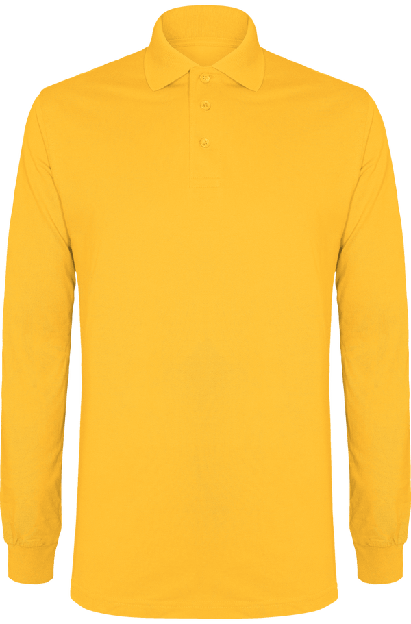 Polo Maille Piquée Manches Longues Gold