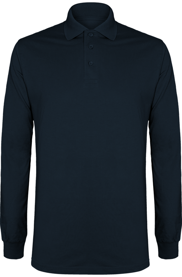 Polo Maille Piquée Manches Longues Navy