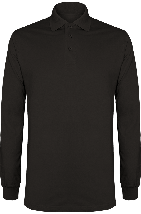 Polo Maille Piquée Manches Longues Brown