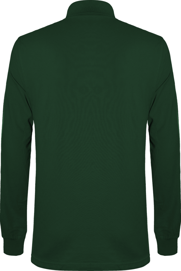 Polo manches longues homme 220g dos Bottle Green