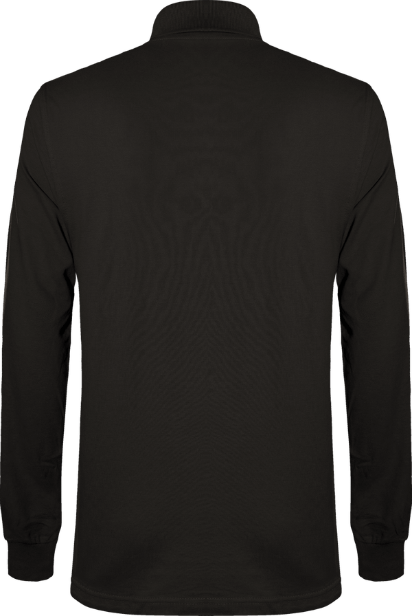 Polo manches longues homme 220g dos Brown