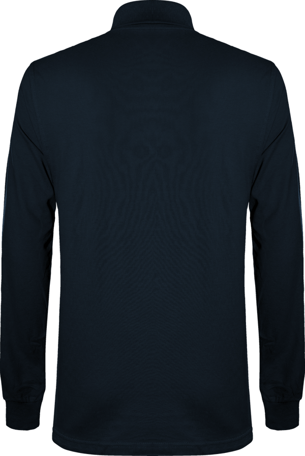 Polo manches longues homme 220g dos Navy