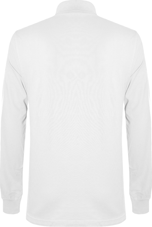 Polo manches longues homme 220g dos White