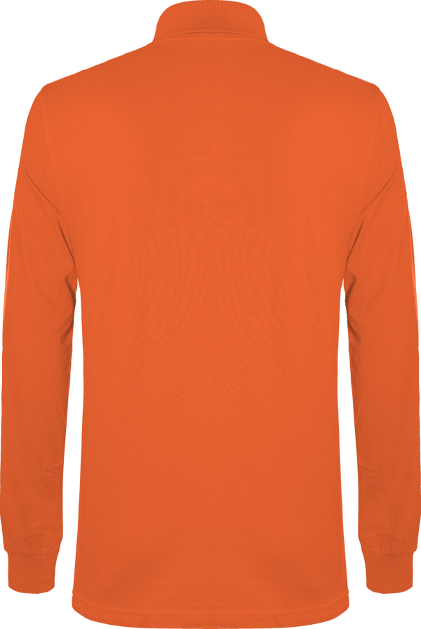 Polo manches longues homme 220g dos Pumpkin Orange