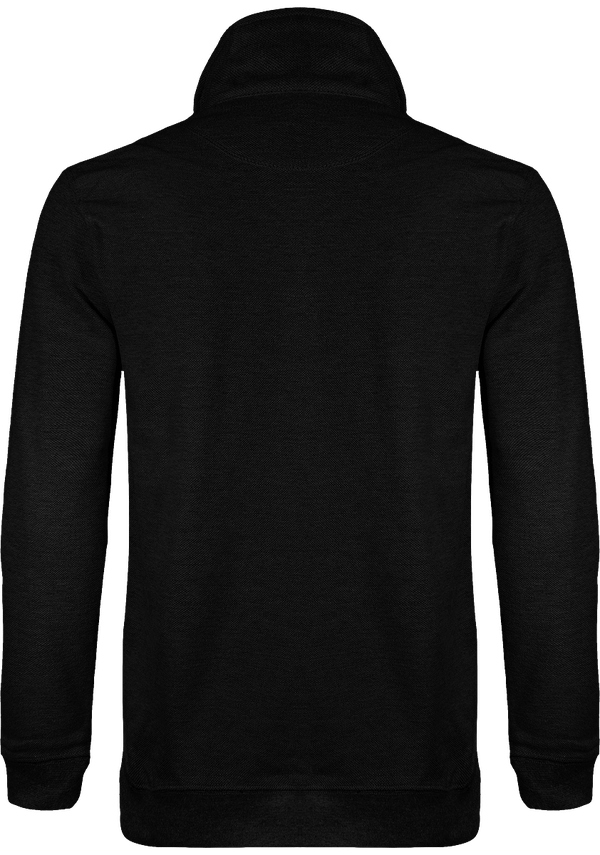 Sweat shirt pique trucker col 1 4 zip dos Black / Grey Heather