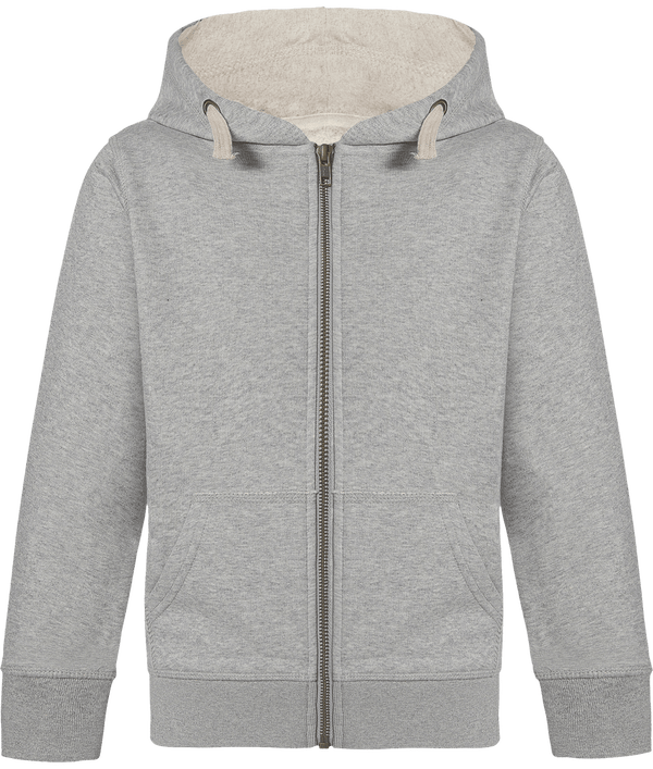 Sweat À Capuche Enfant | Molleton Non Brossé | Coton Bio  Dark Heather Blue