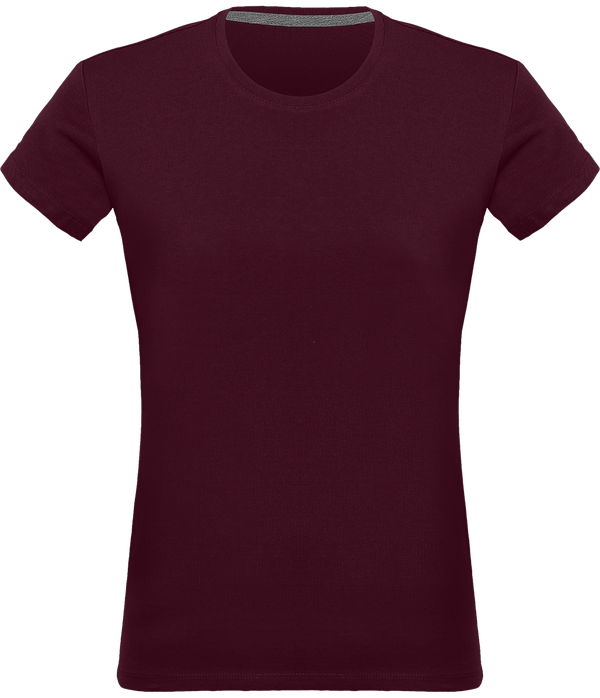 Camiseta Cuello Redondo Manga Corta Mujer 140 Gr Wine