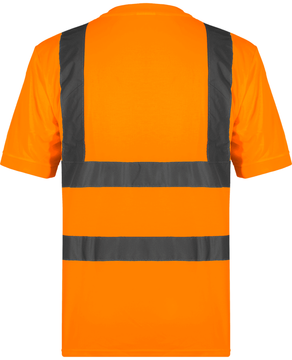 Tee shirt manches courtes hautes visibilite dos Hi Vis Orange