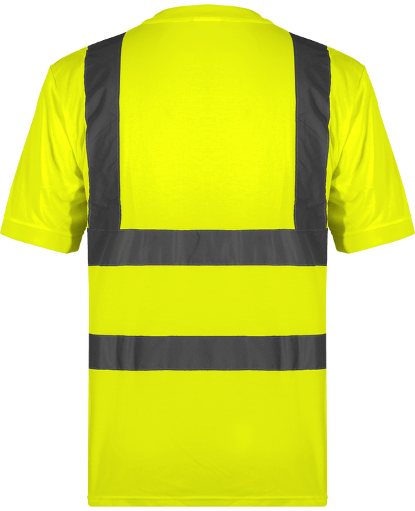 Tee shirt manches courtes hautes visibilite dos Hi Vis Yellow