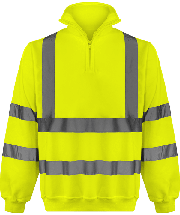 Sweat shirt 1 4 zip haute visibilite plexus Hi Vis Yellow