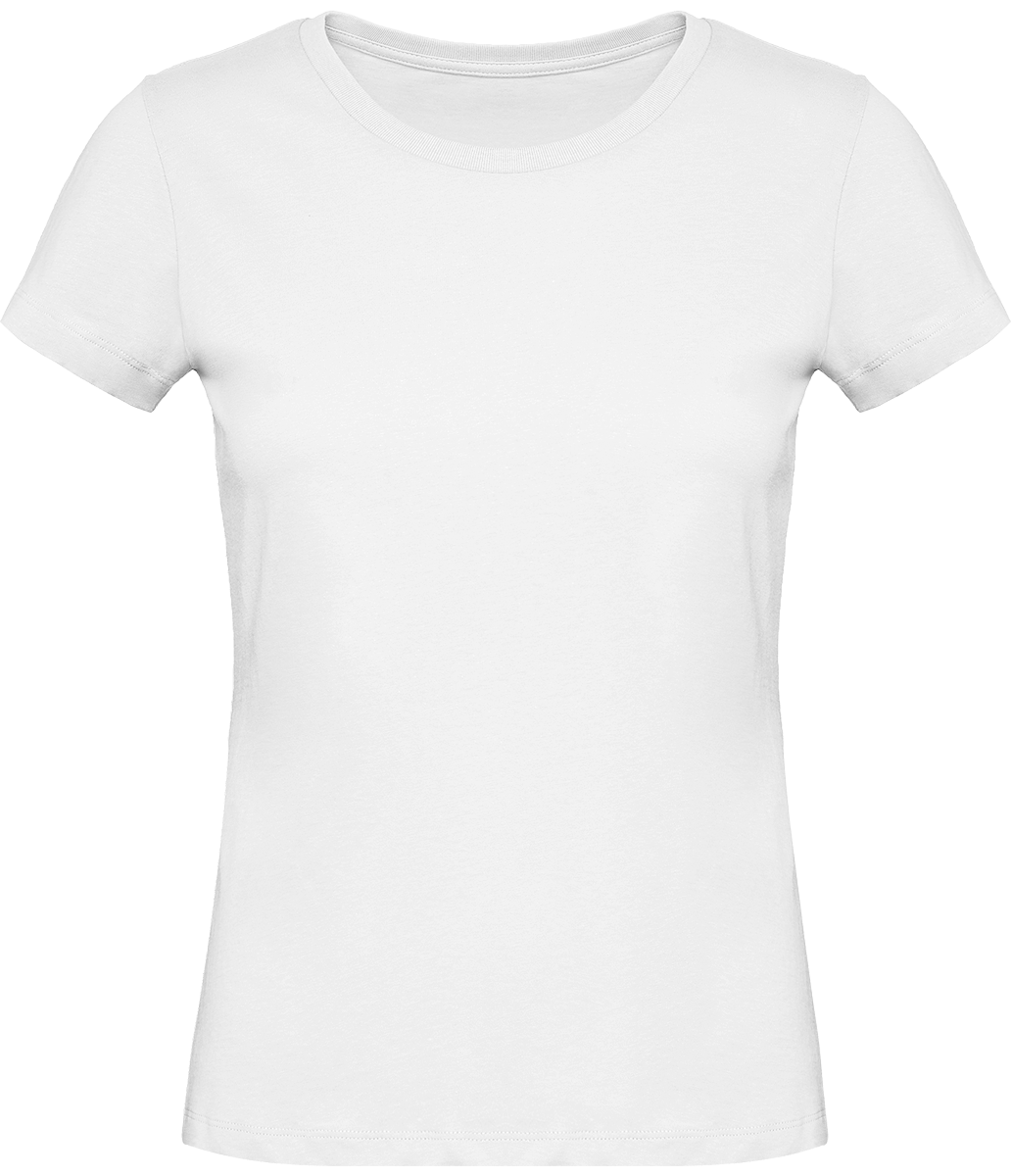 T-Shirt Basique Femme | Col Rond 140G | Broderie Et Impression  White