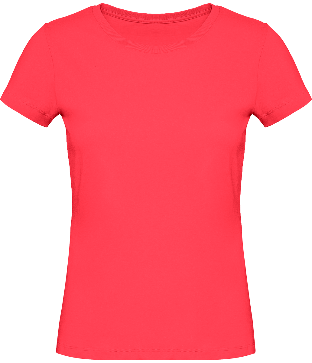 T-Shirt Basique Femme | Col Rond 140G | Broderie Et Impression  Fuchsia