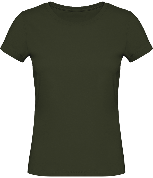 T-Shirt Basique Femme | Col Rond 140G | Broderie Et Impression  Khaki