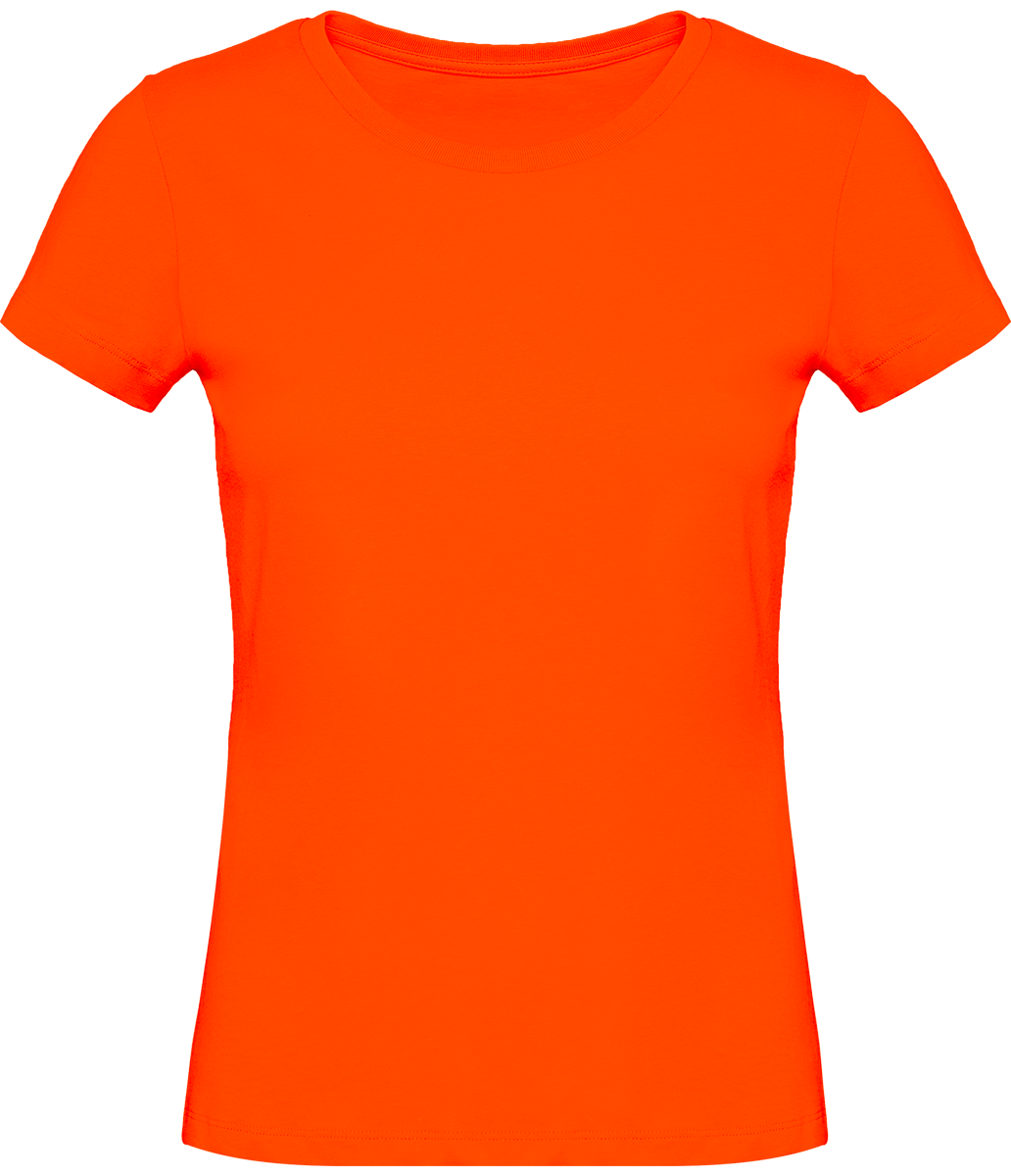T-Shirt Basique Femme | Col Rond 140G | Broderie Et Impression  Orange