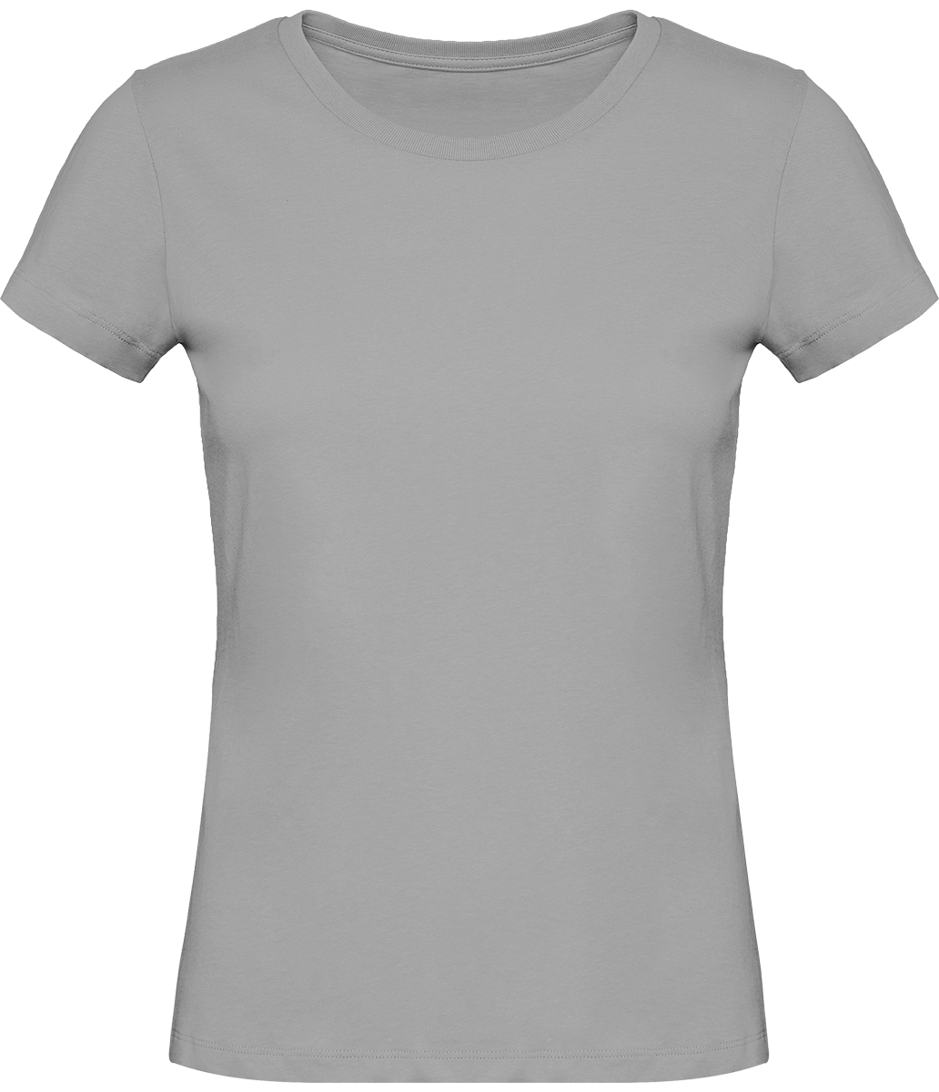 T-Shirt Basique Femme | Col Rond 140G | Broderie Et Impression  Light Grey