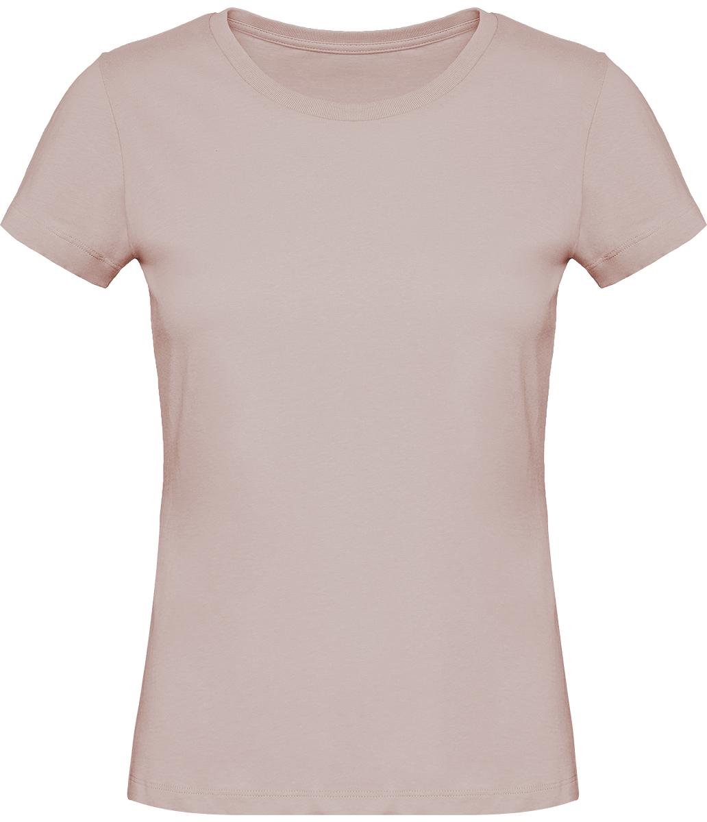 T-Shirt Basique Femme | Col Rond 140G | Broderie Et Impression  Millennial Pink