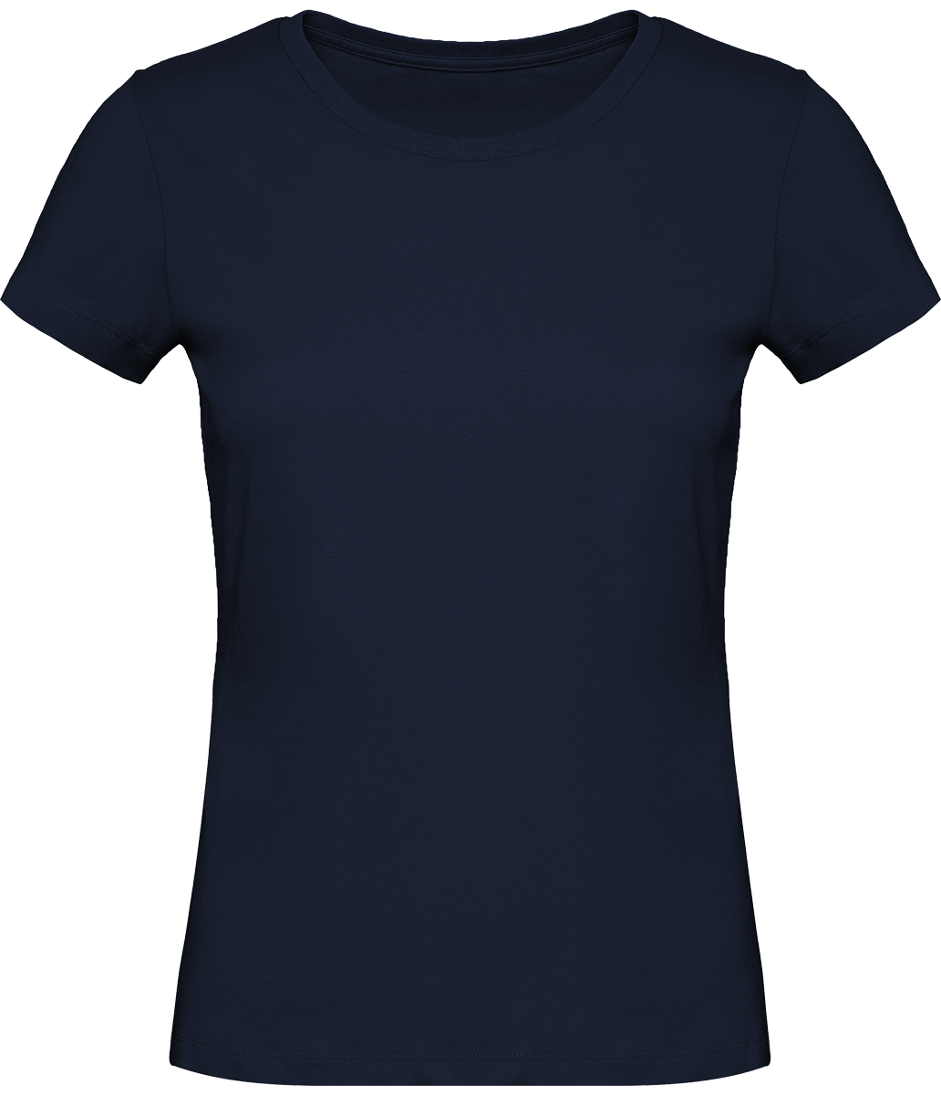 T-Shirt Basique Femme | Col Rond 140G | Broderie Et Impression  Navy