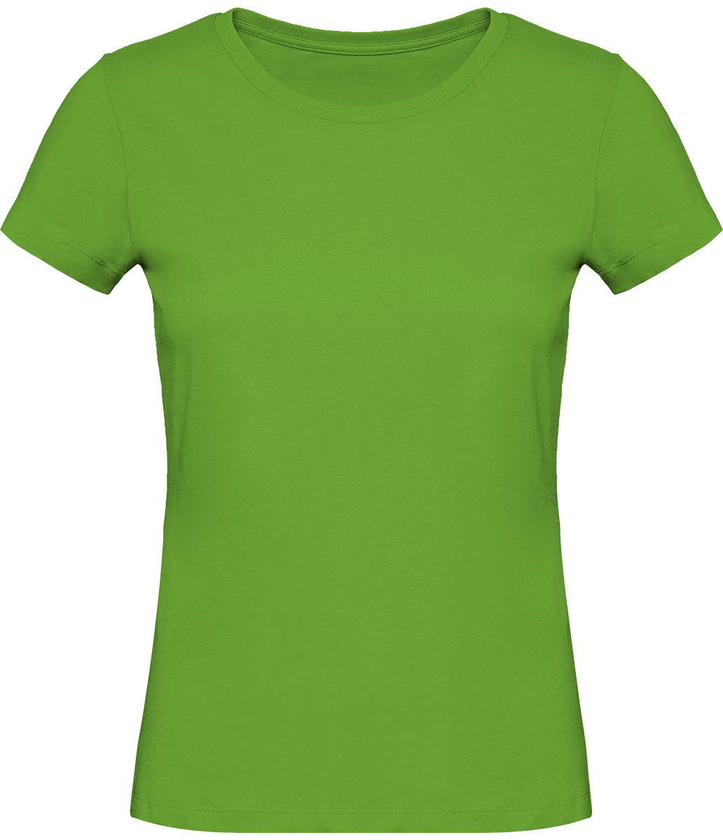 T-Shirt Basique Femme | Col Rond 140G | Broderie Et Impression  Real Green