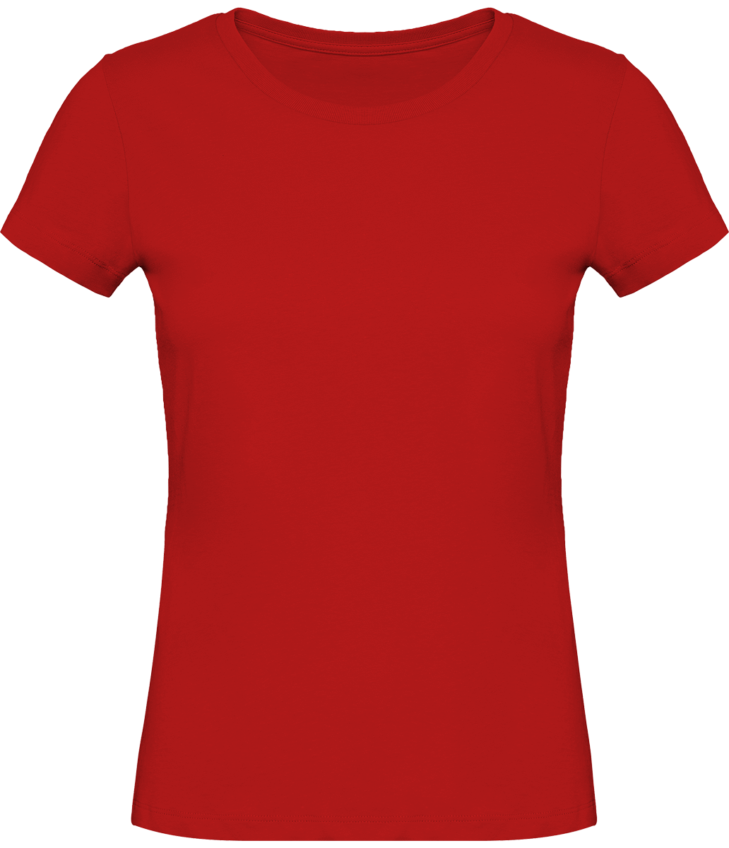 Tee-Shirt Femme Bio | Brodé Et Imprimé  Fire Red