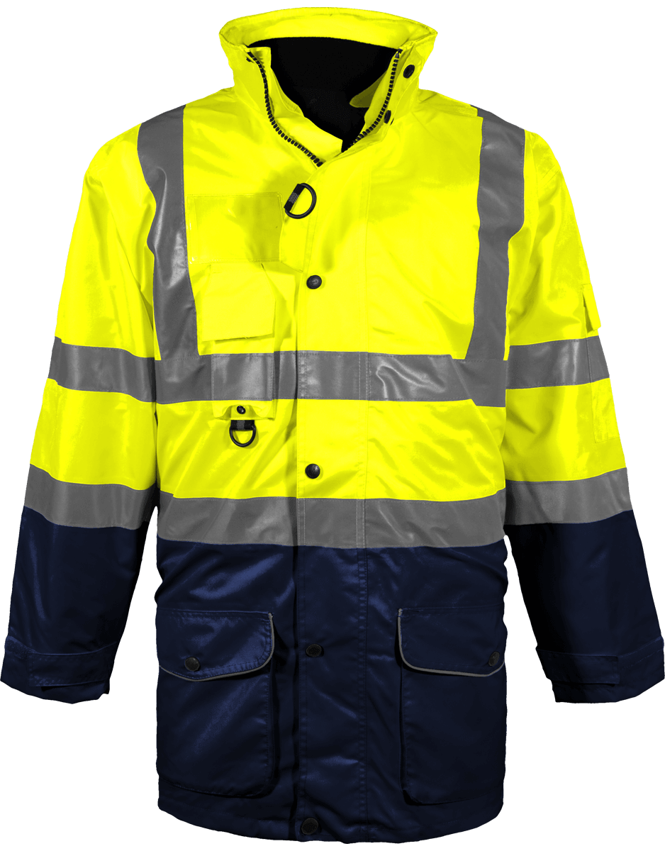 Parka De Sécurité Haute Visibilité | 7 En 1 | Broderie Et Impression Hi Vis Yellow / Navy