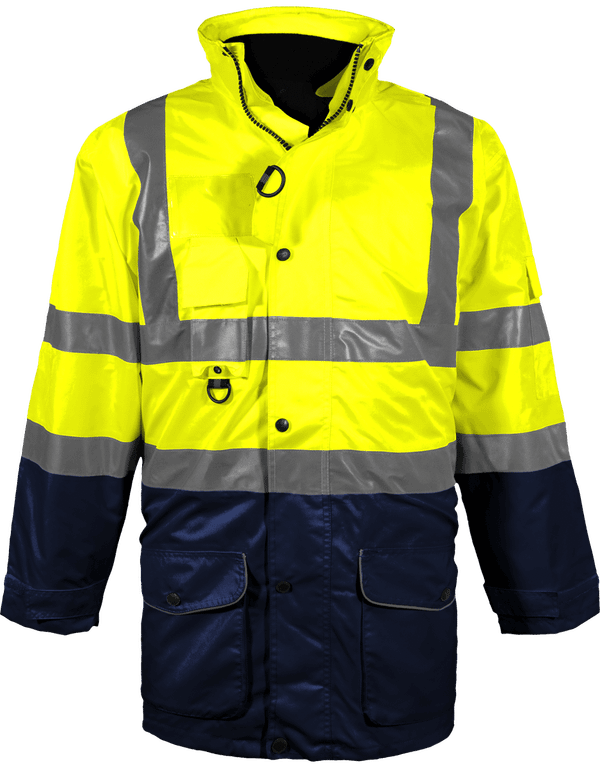 Parka De Sécurité Haute Visibilité | 7 En 1 | Broderie Et Impression Hi Vis Yellow / Navy