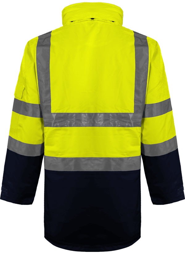 Parka de securite haute visibilite 7 en 1 dos Hi Vis Yellow / Navy