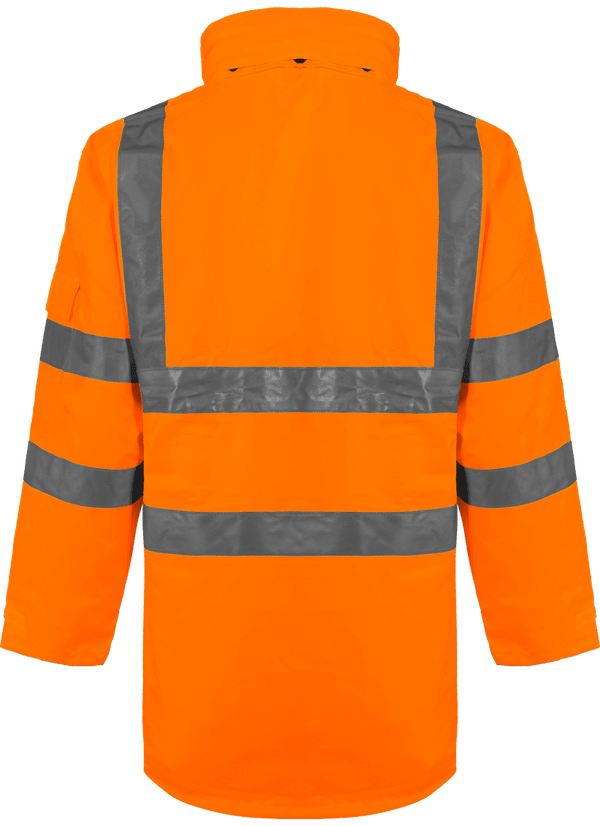 Parka de securite haute visibilite 7 en 1 dos Hi Vis Orange