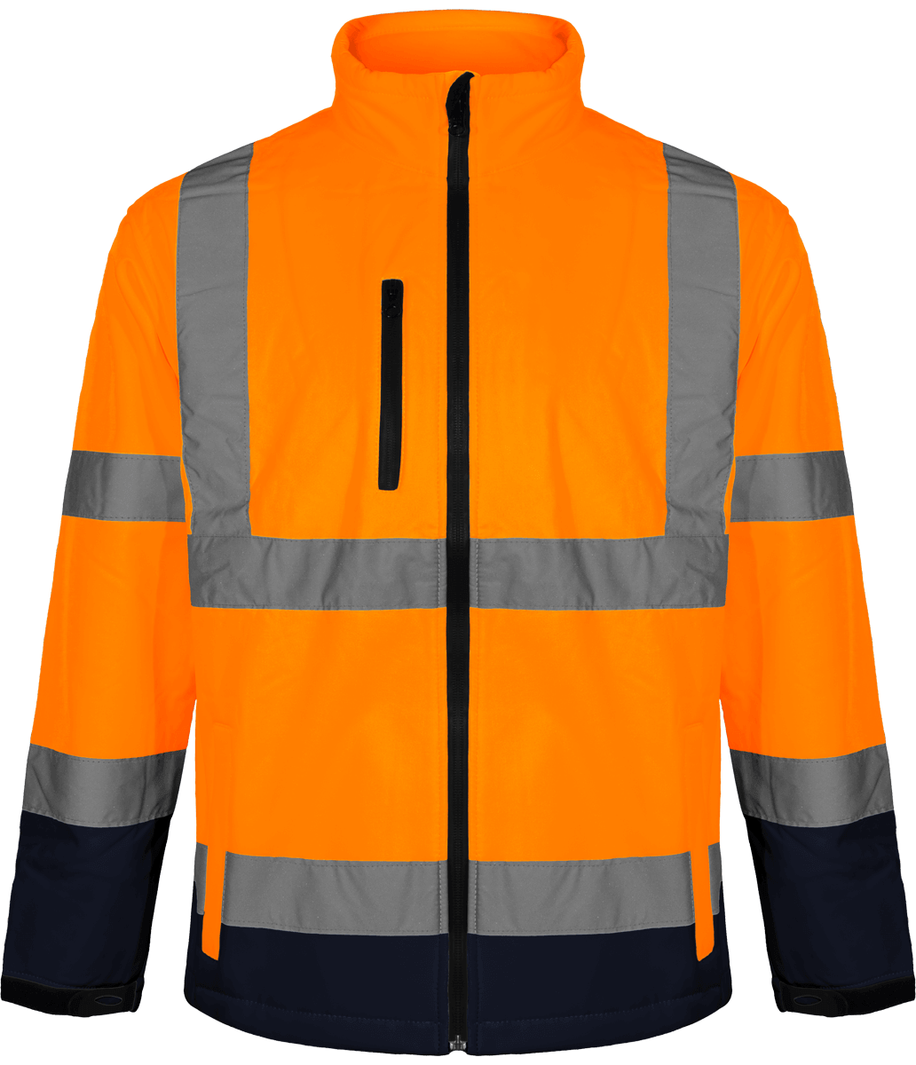 High-Vis Softshell Jacke | Stickerei Und Druck Hi Vis Orange / Navy