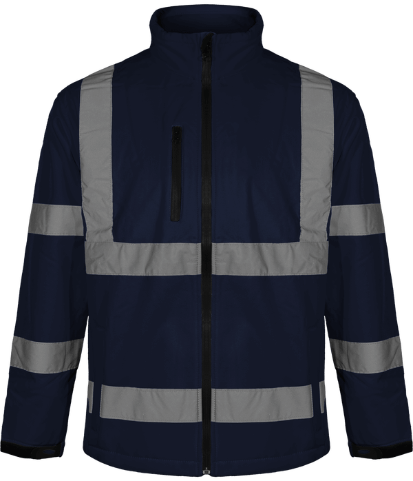 Veste softshell haute visibilite face Navy