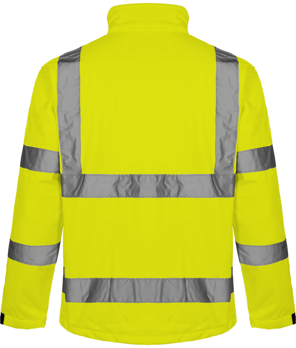 Veste softshell haute visibilite dos Hi Vis Yellow