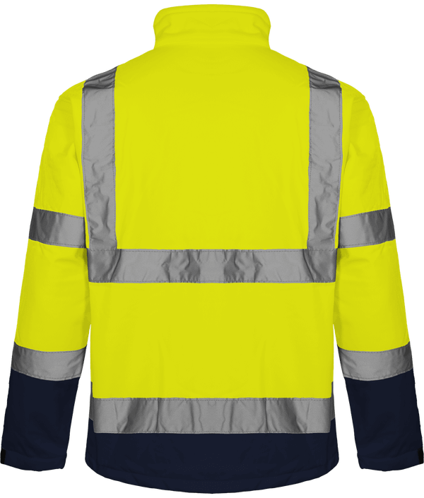 Veste softshell haute visibilite dos Hi Vis Yellow / Navy