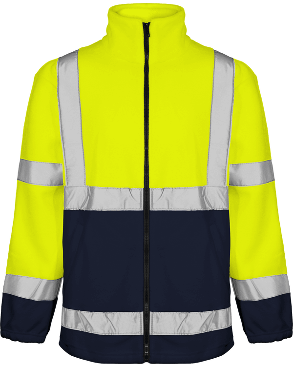 Veste polaire haute visibilite face Hi Vis Yellow / Navy