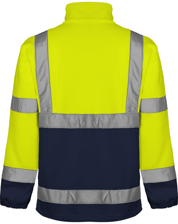 Veste polaire haute visibilite dos Hi Vis Yellow / Navy