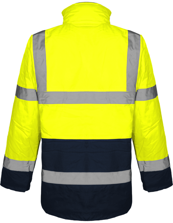 Veste de securite bicolore haute visibilite dos Hi Vis Yellow / Navy