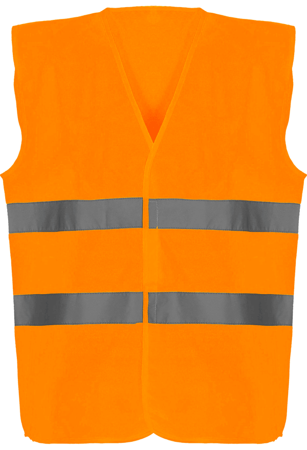 Reflektierende Sicherheitsweste Mit 2 Streifen | Stickerei Und Druck Hi Vis Orange