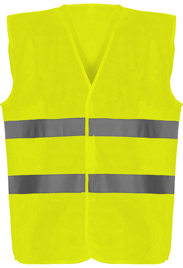 Reflektierende Sicherheitsweste Mit 2 Streifen | Stickerei Und Druck Hi Vis Yellow