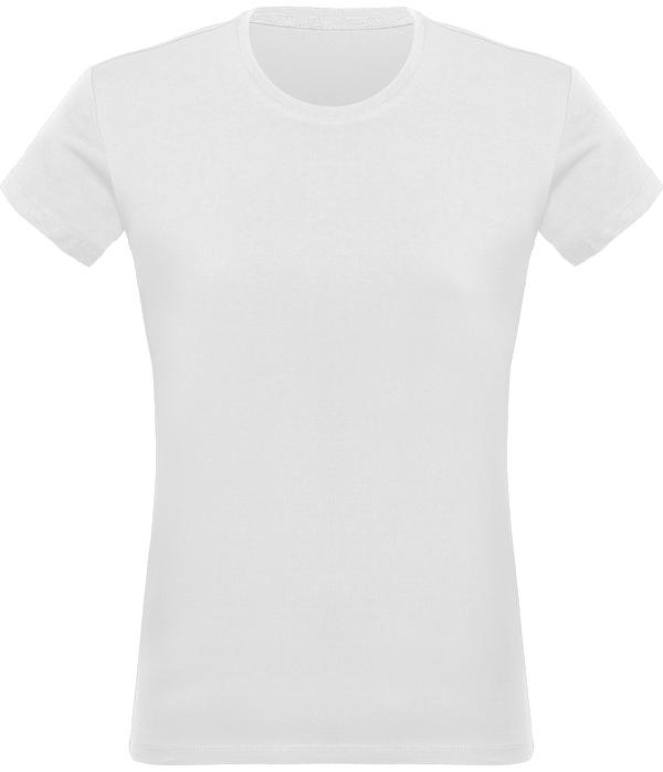 T shirt col rond manches courtes femme 140 gr face White