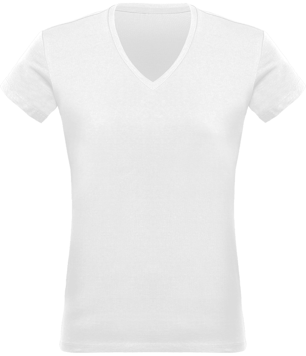 T shirt col v femme 180 gr plexus White