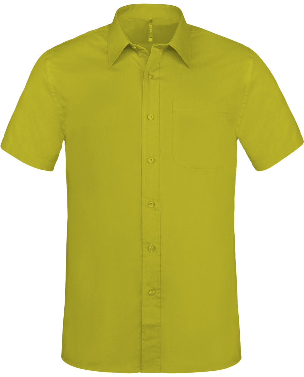 Short Sleeve Shirt Men Burnt Lime