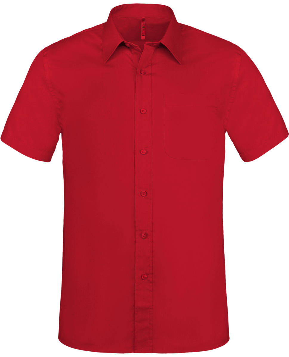 Short Sleeve Shirt Men Classic Red