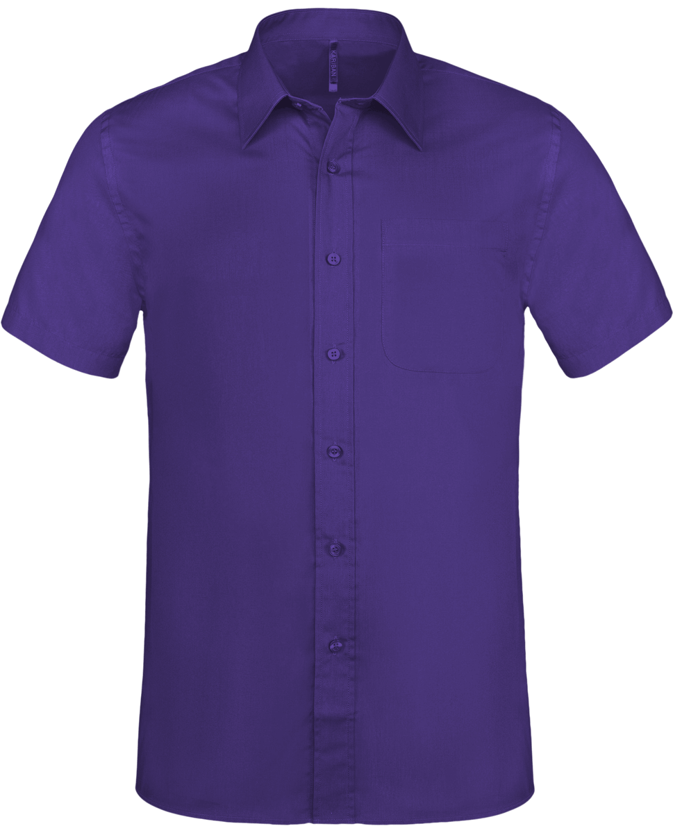 Short Sleeve Shirt Men Purple