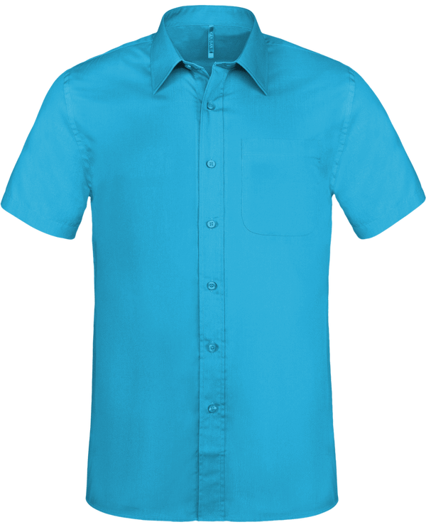 Short Sleeve Shirt Men Bright Turquoise