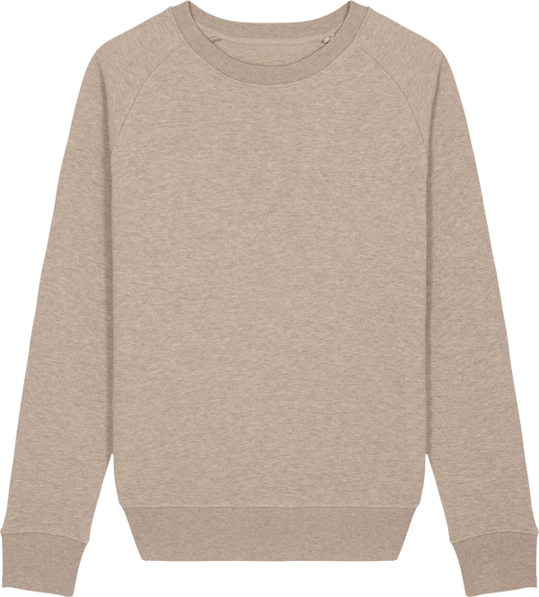 Women crew neck sweatshirt 350g m stella tripster face Heather Sand