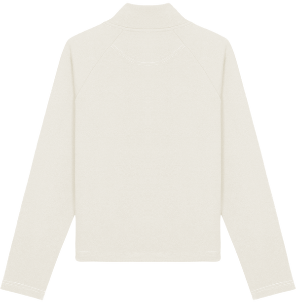 Stsw126 sweat femme 3quart zip cordon tracker dos Vintage White