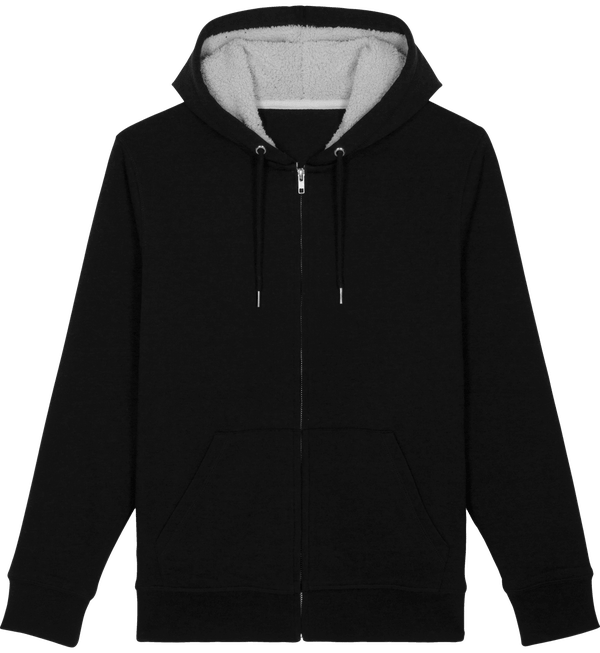 Sweatshirt zippe warmer sherpa face Black