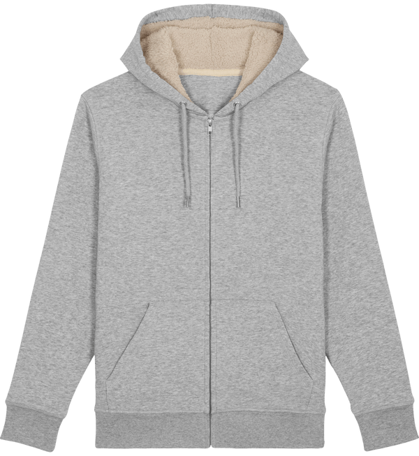 Sweatshirt zippe warmer sherpa face Heather Grey