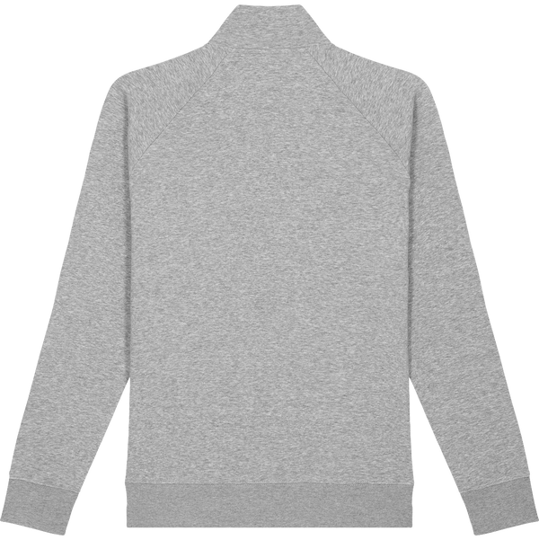Sweat col rond zippe homme trailer dos Heather Grey